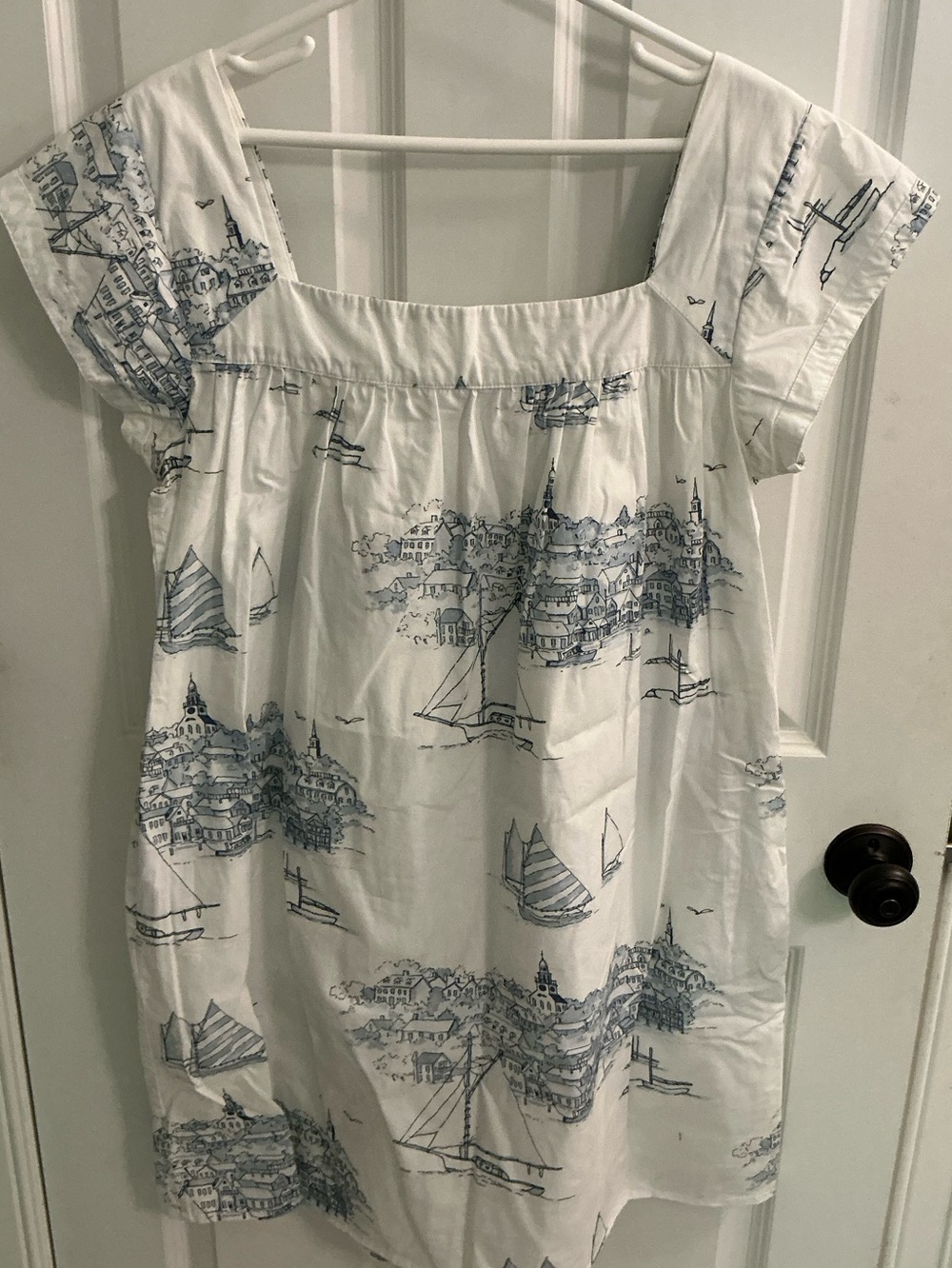navyBleu Navy Bleu Nantucket Harbor print dress sz large